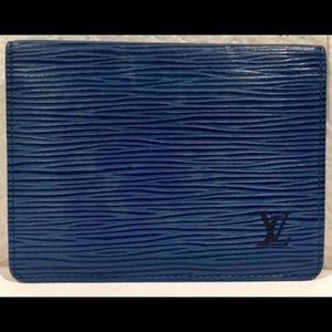 Louis Vuitton Blue Epi Leather Card Wallet